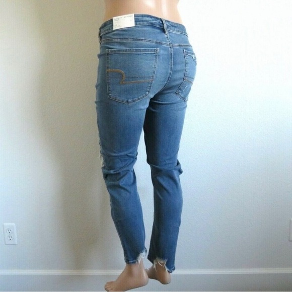 American Eagle Ne(x)t Level Hi-Rise Jeggings Cool TORN Plus Size 24 Regular NWT - Picture 4 of 6